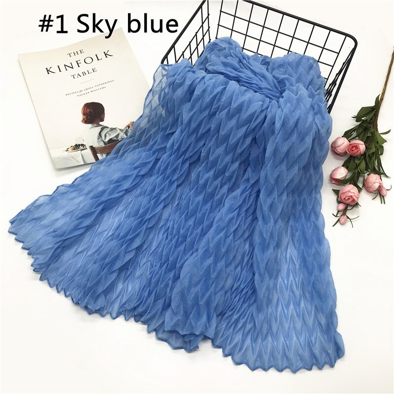 musulman ondulation coton hijab turban écharpe femmes châles et enveloppes foulard islamique arabe coton tête écharpe hijab musulman: 1