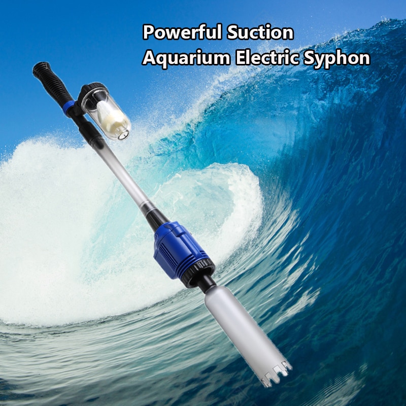 Aquarium Electric Syphon Operated Fish Tank Sand Washer 220V Powerful Suction Vacuum Gravel Water Changer Siphon Filter Cleaner