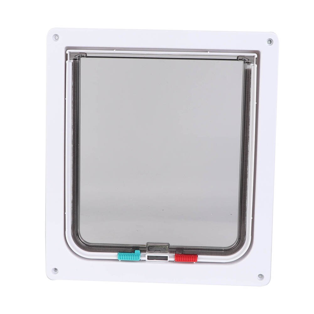 Flap door for cat dogs 4-way with key lock Waterproof pet doors screen ABS controllable acrylic switch Pet door