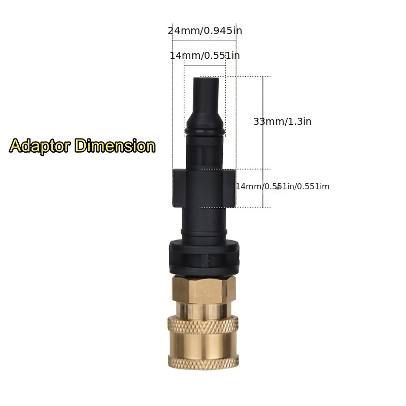 6-teiliger Hochdruckreiniger-Schnellanschluss-Adapter, 1/4 Zoll Gewinde mit Düse, passend für LAVOR/Sterwins/Parkside, langlebiges Kunststoff-einstellen