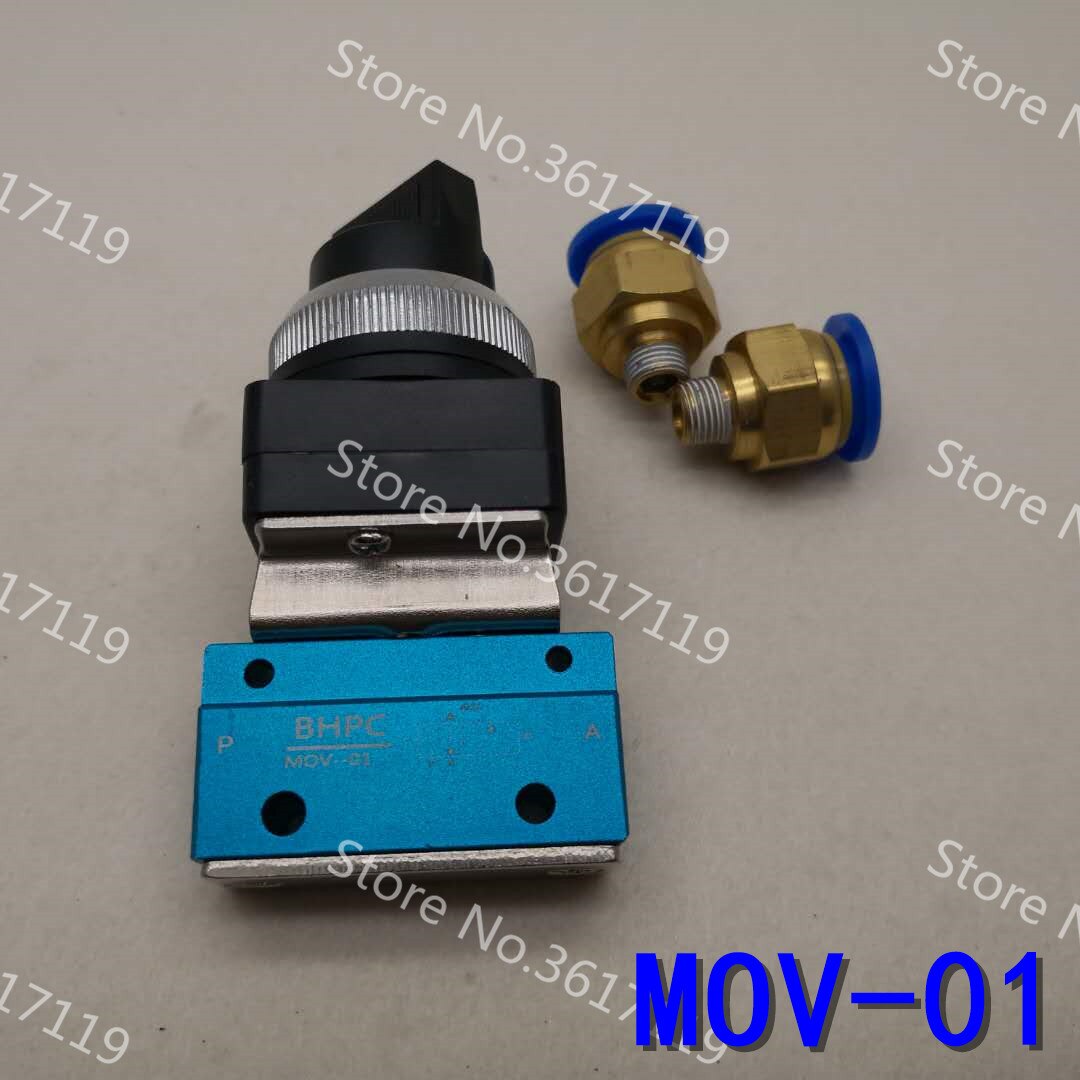 MOV-01 Select Button Swivel Mechanical Valve 2/2 Solenoid Valve Manual Valve Pneumatic Valve Manual Switch Air Control