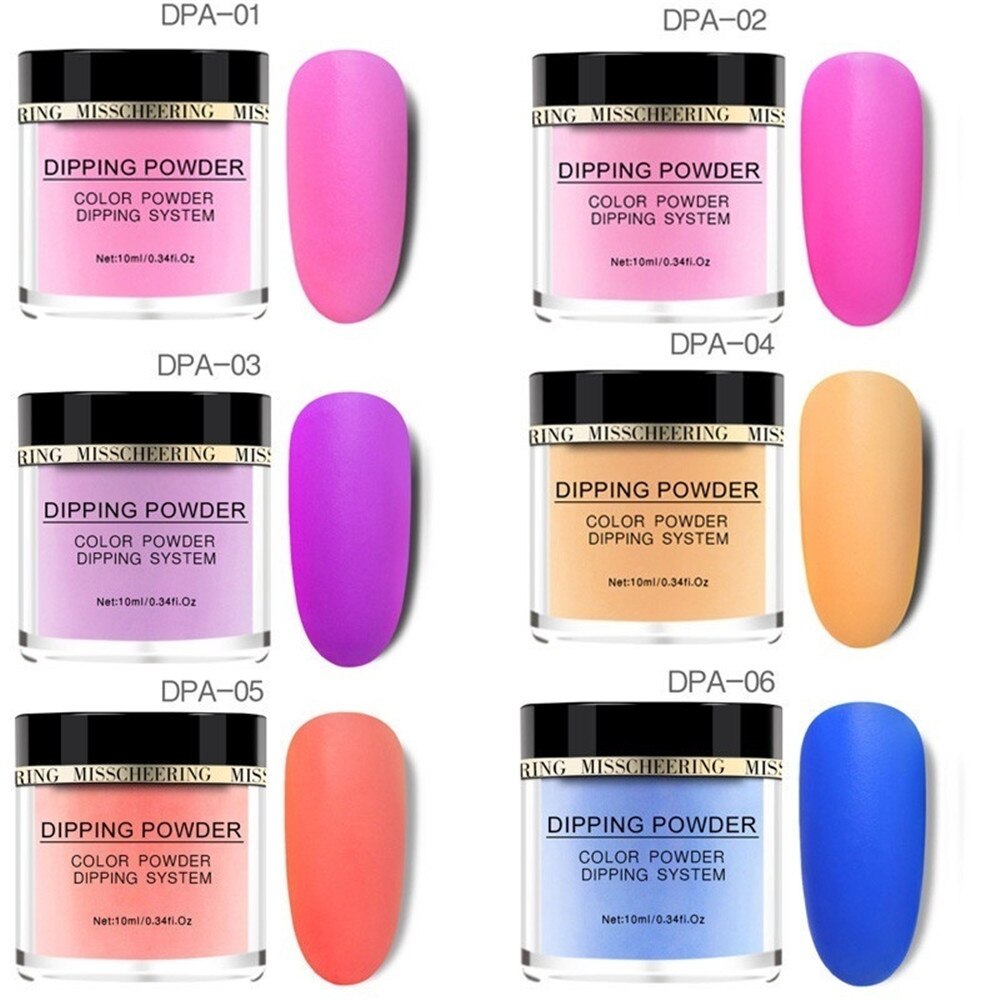 Ongles paillettes couleur mate dégradé Nail Art poudre sans lampe Cure ongles Art décorations
