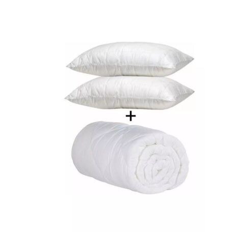 Double Personality Microfiber Quilt set + 2 Pcs Cushion set four comforter quilt blanket warm quilt white bedding set light: All