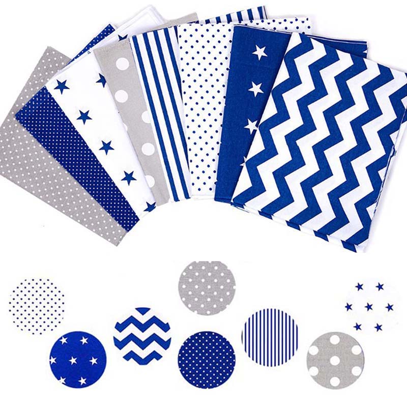 Twill vævning 5 stk 6 stk 7 stk 8 stk 2 stk 10 stk bomuldsstof patchwork sy klud hjemmeudstyr nordisk multifunktions gør-det-selv tilbehør: 8 blå grå 50 x 50
