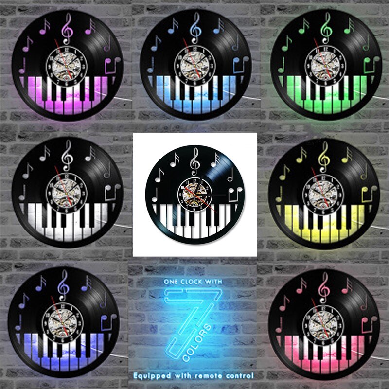 Blume Mädchen Vinyl aufzeichnen Wanduhr LED Beleuchtung Zauberstab Kunst Dekor Jahrgang retro 3D Uhren Zauberstab Uhr Wohnkultur Geburtstag