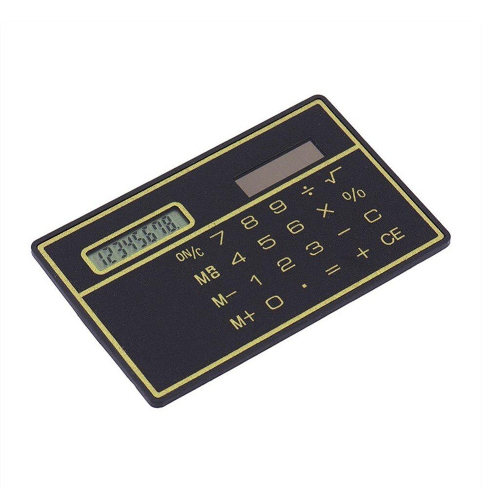 Portable Solar Powered Digit Calculator Ultra Slim Credit Card Cheap Durable Solar Power Pocket Calculator Small Travel Compact