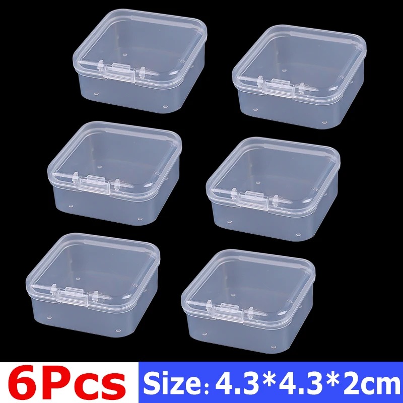48 Packs Clear Small Plastic Containers Transparent Storage Box with Hinged Lid for Items Crafts Jewelry Package Clear Cases: Yellow