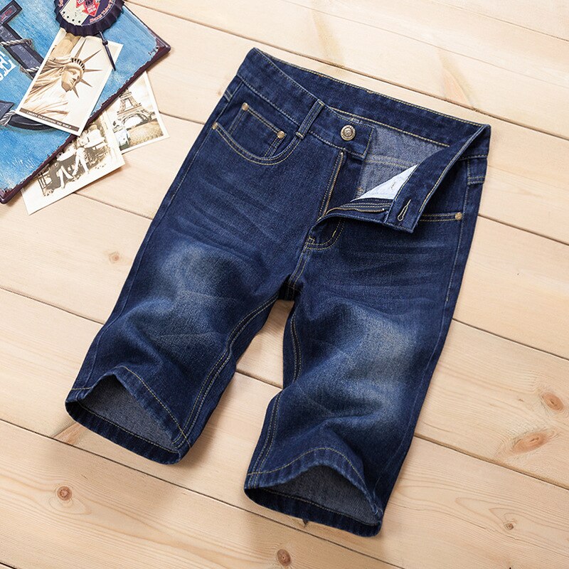 Sommer denim shorts mandlige jeans mænd jeans shorts herre boardshorts plus størrelse afslappede lige bukser i bomuld