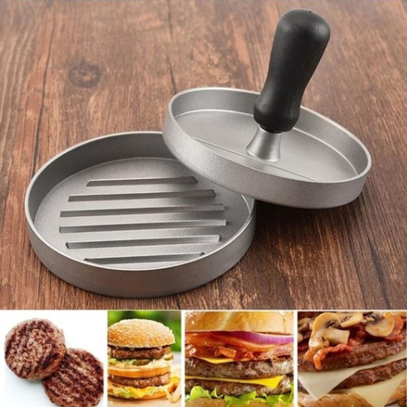 1 stk kjøkken rund form burgerpress matte-klasse hamburger kjøttpress biffgrill hamburgerpress patty maker form form verktøy
