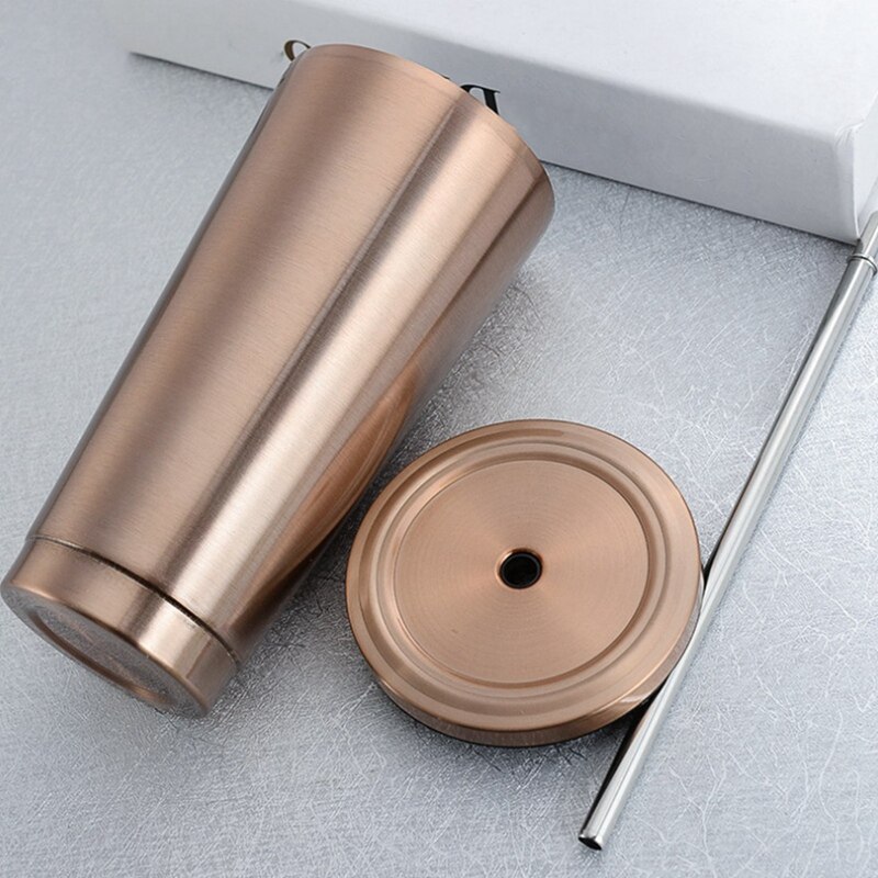 Stainless Steel Coffee Mug Thermo Mug with Lid Beer Mugs for Tea Cup Vacuum Flask Metal Cup Travel Cups(Black)