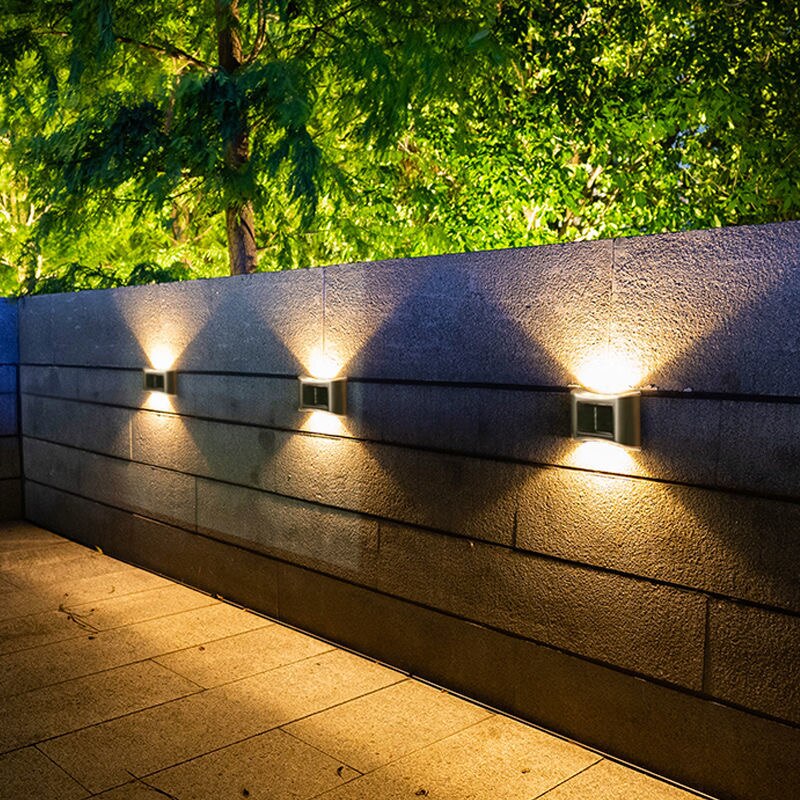 Solar Outdoor Wall Light Up and Down Outdoor Waterproof for Balcony Patio Courtyard Fence Lamps Garden Decor Solar LED Wall Lamp