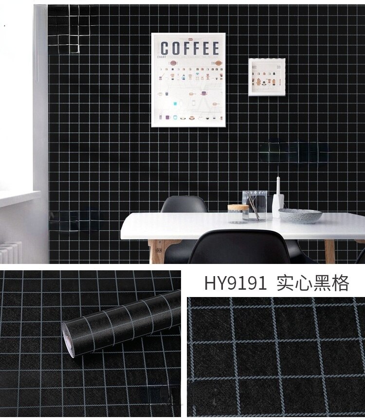 Mural Wallpaper Modern Black and White Circle Wallpaper Office Study Bedroom Landscape Self-adhesive Waterproof PVC: I