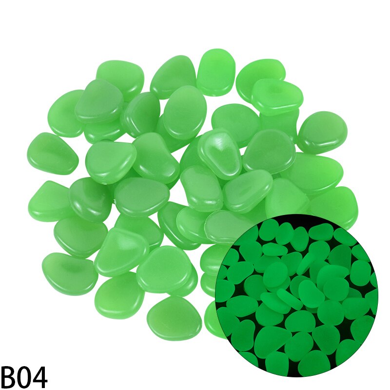 25/50Pcs ornamenti da giardino pietre luminose ciottoli fluorescenti Glow In The Dark Rocks per acquario esterno Home Fish Tank Decor: 50Pcs / B04