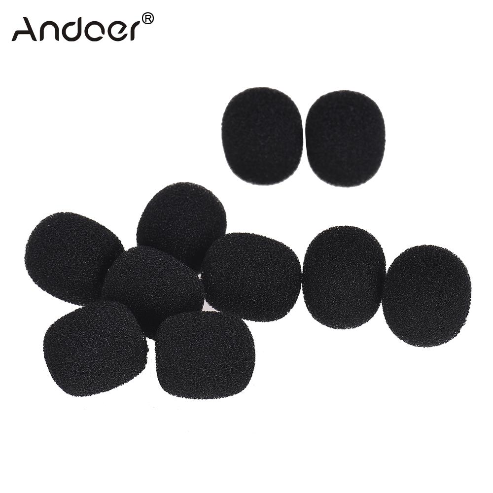 Andoer 10 Pcs Mini Revers Headset Microfoon Mic Voorruit Voorruit Foam Cover voor 6mm-8mm Mic Microfoon
