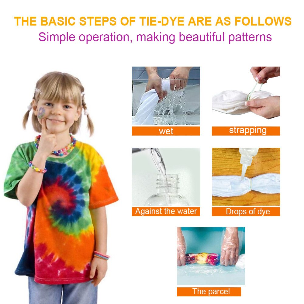 24 Colors Tie Dye Kit Non-toxic DIY Garment Graffiti Fabric Textile Paint Colorful Clothing Tie Dye Kit Pigment Set Home Decor