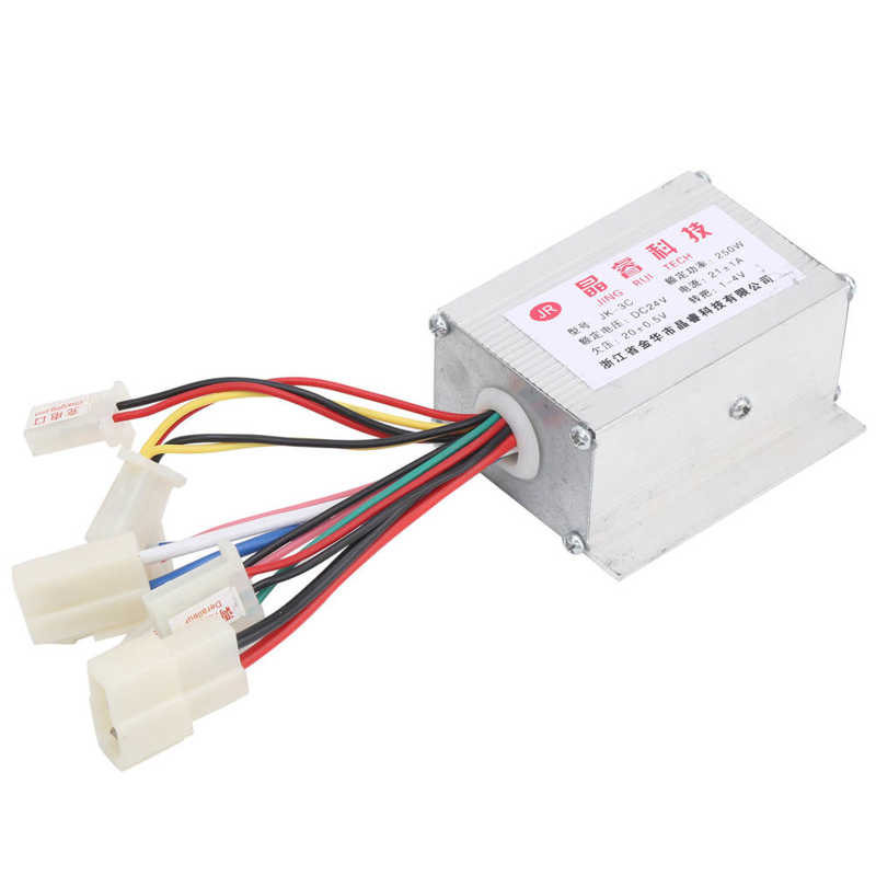 24V 250W Controller Scooter 24V 250W Geborsteld Controller Met 4 Speed Throttle Grip E‑bike Accessoires Scooter gashendel