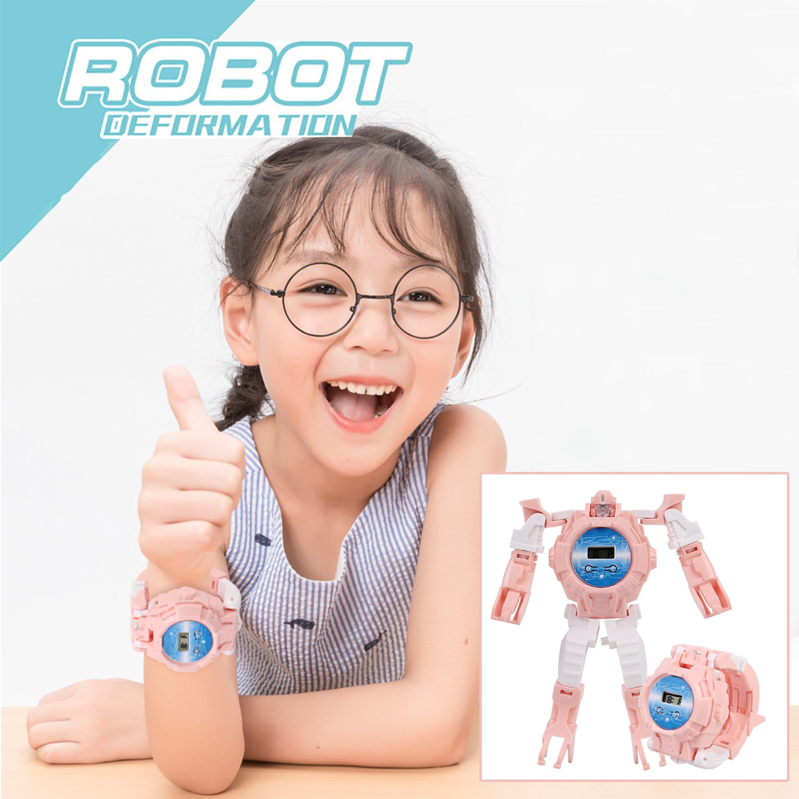 Bambini divertente deformazione elettronica orologio Robot bambini manuale creativo trasformazione dei cartoni animati Robot giocattoli regalo di natale di compleanno