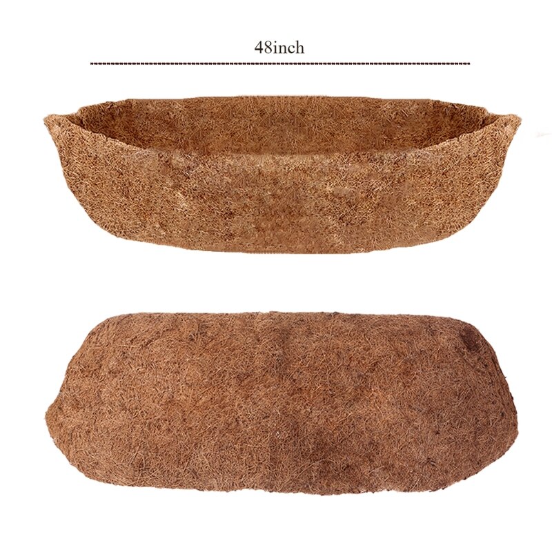 KHBNHJ Coco Trog Liner, 2 STKS Opknoping Mand Planter Liner, Dikke Kokos Vervanging Liner voor Indoor Outdoor Groenten Plant Window Box Bloempot, 24 inch