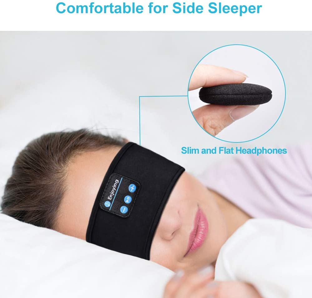 Bluetooth Slapen Hoofdtelefoon Sport Hoofdband Dunne Zachte Elastische Comfortabele Draadloze Muziek Oortelefoons Oogmasker Voor Side Sleeper