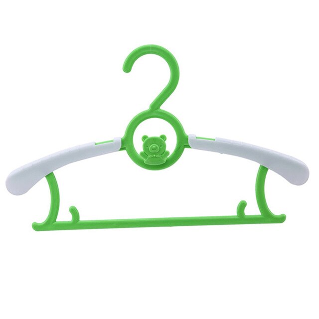 5PC/Set Adjustable Child Clothes Hanger Rack Plastic Towel Display Hanger For Baby Children Kids Clothing Drying Rack Hanging: Light Green