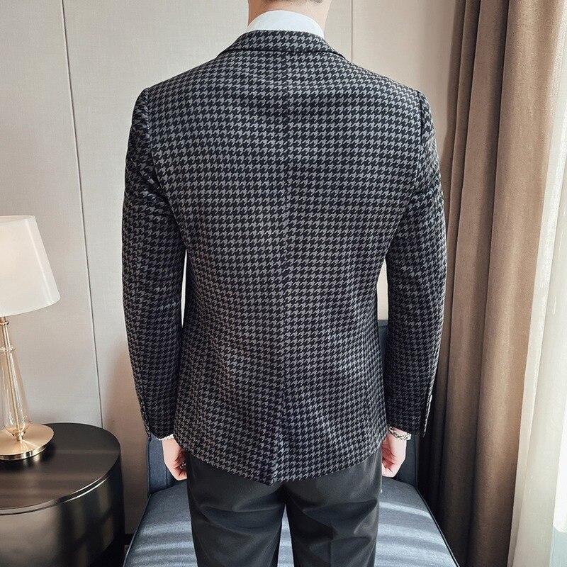 Chaqueta de terciopelo para hombre, traje informal de para boda, ropa de calle, vestido de novio Social, chaqueta masculina