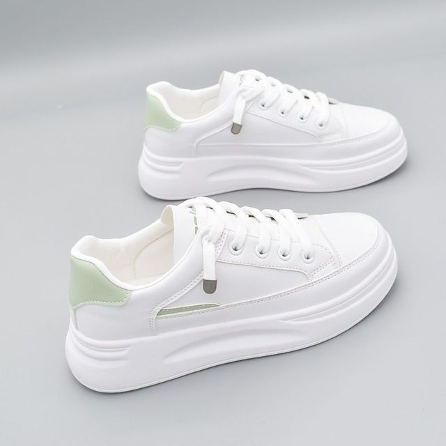 Tenis feminino höstsneakers dam lätta tennisskor damträningsskor mjuk botten gym höjdökande plattform: Vit 2 / 4