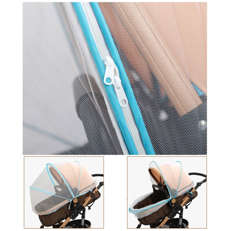 Mosquitera Universal para cochecito de bebé, malla de verano, protección contra insectos voladores, red estirable, red plegable transpirable, QX2D