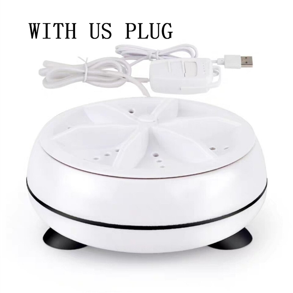 Yj Mini Washing Machine Portable Ultrasonic Turbine Removes Dirt Washer USB Cable for Travel Home Business Trip Laundry Tub: A Adjustable US Plug