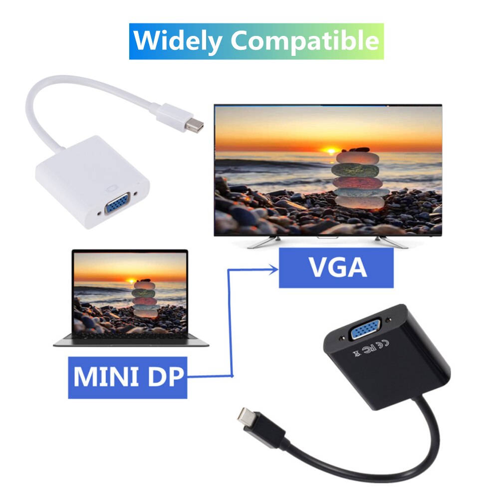 Grwibeou 3 w 1 Mini DP DisplayPort na HDMI VGA DVI Adapter Mini DP konwerter kabla dla MacBook Pro Air Mini DisplayPort