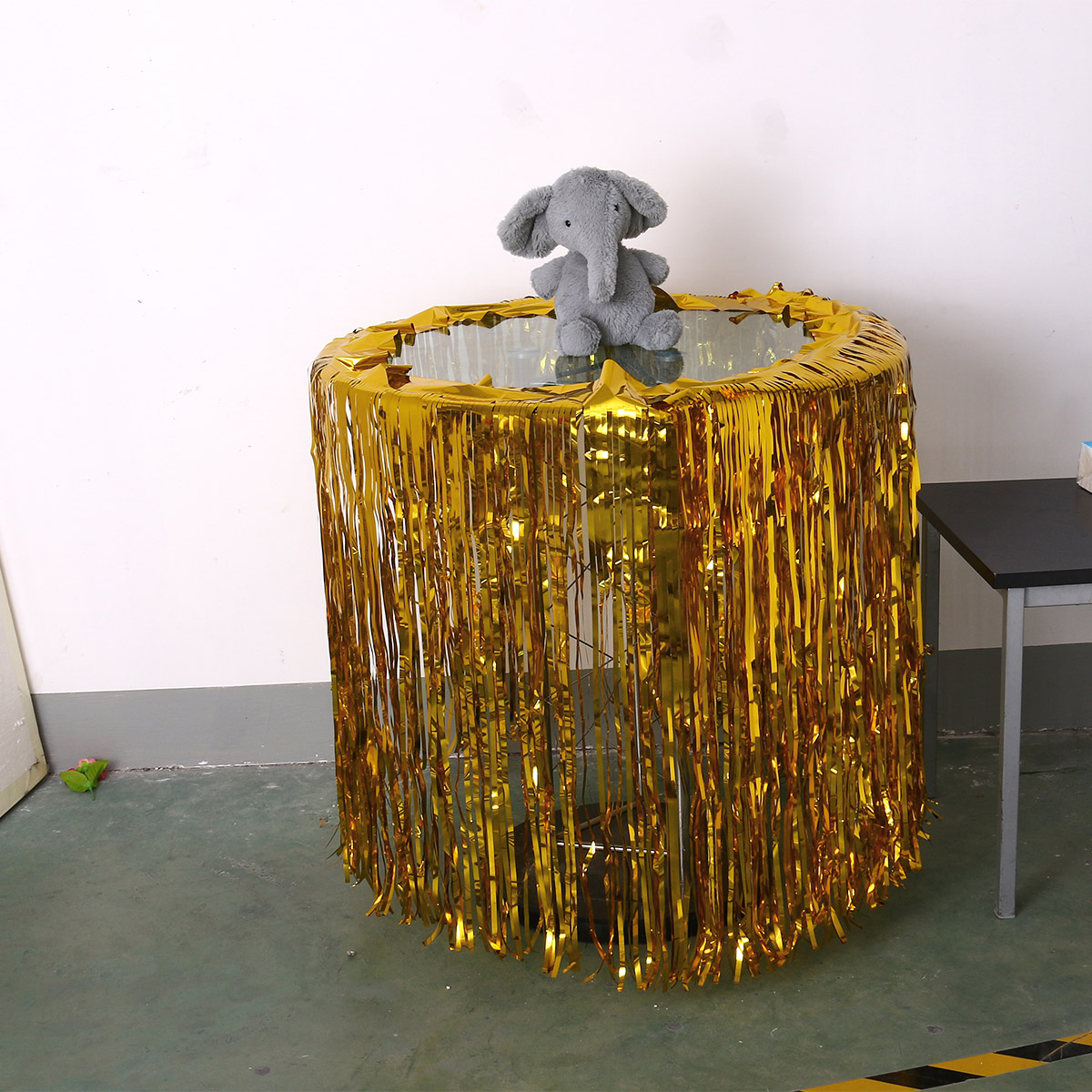 Polterabend baggrund gardiner glitter guld tinsel frynser folie gardin fødselsdag bryllup dekoration voksen jubilæum indretning