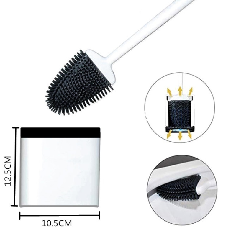 Testa di gomma Scopino con Supporto in silicone per Uso Domestico Spazzola per La Pulizia Bagno Wc Parete a forma di U Flessibile Può Essere Piegato pennello