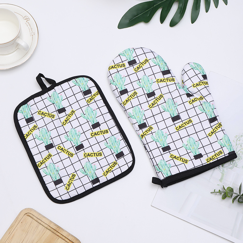 Gant micro-ondes manique ustensiles de cuisson bleu et blanc 100% coton mitaines de four et tapis de manique pour Bbq ou cuisine gant de cuisson 38: 2