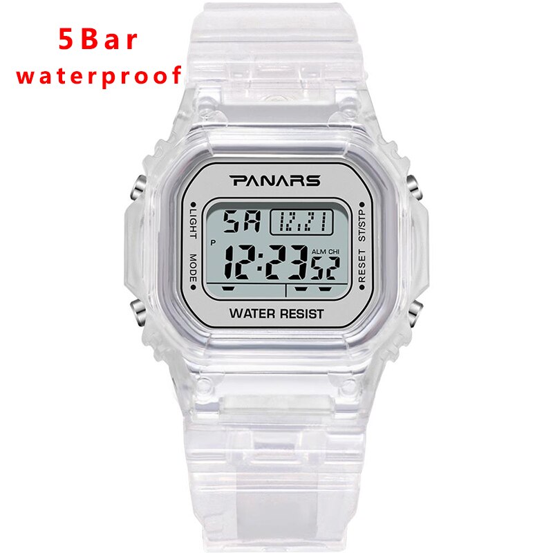 Synoke dames polshorloge koppelhorloge lichtgevend alarm g dames schok elektronisch horloge waterdicht heren digitaal horloge: 5 bar open wit