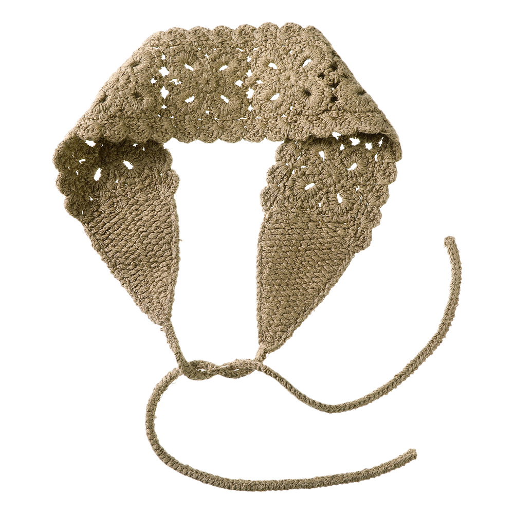 AWAYTR Effen kleur holle gebreide haarbanden Vintage haarsjaal voor vrouwen Bloem gebreide hoofdband Boheemse haaraccessoires: Zilver