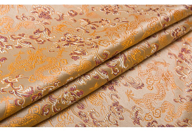 75cm Satin Silk Brocade Fabric Dragon Pattern Fabric for Sewing DIY Material for Clothes Width 75cm: 7