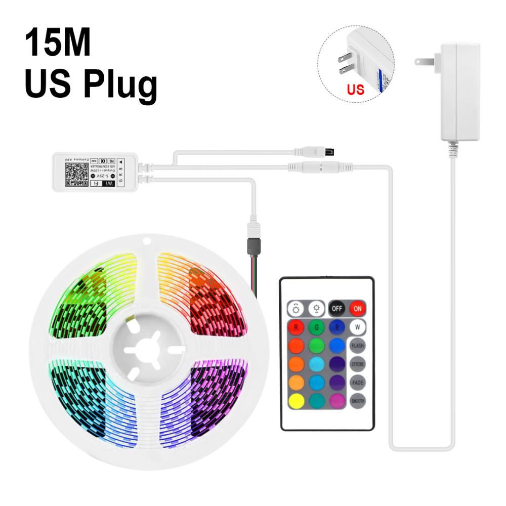 Apple Homekit – lampe connectée, wi-fi, ruban d'éclairage SMD5050, commande vocale, fonctionne avec Alexa, Echo et Google home, application pour maison connectée: 15M Full Set US Plug