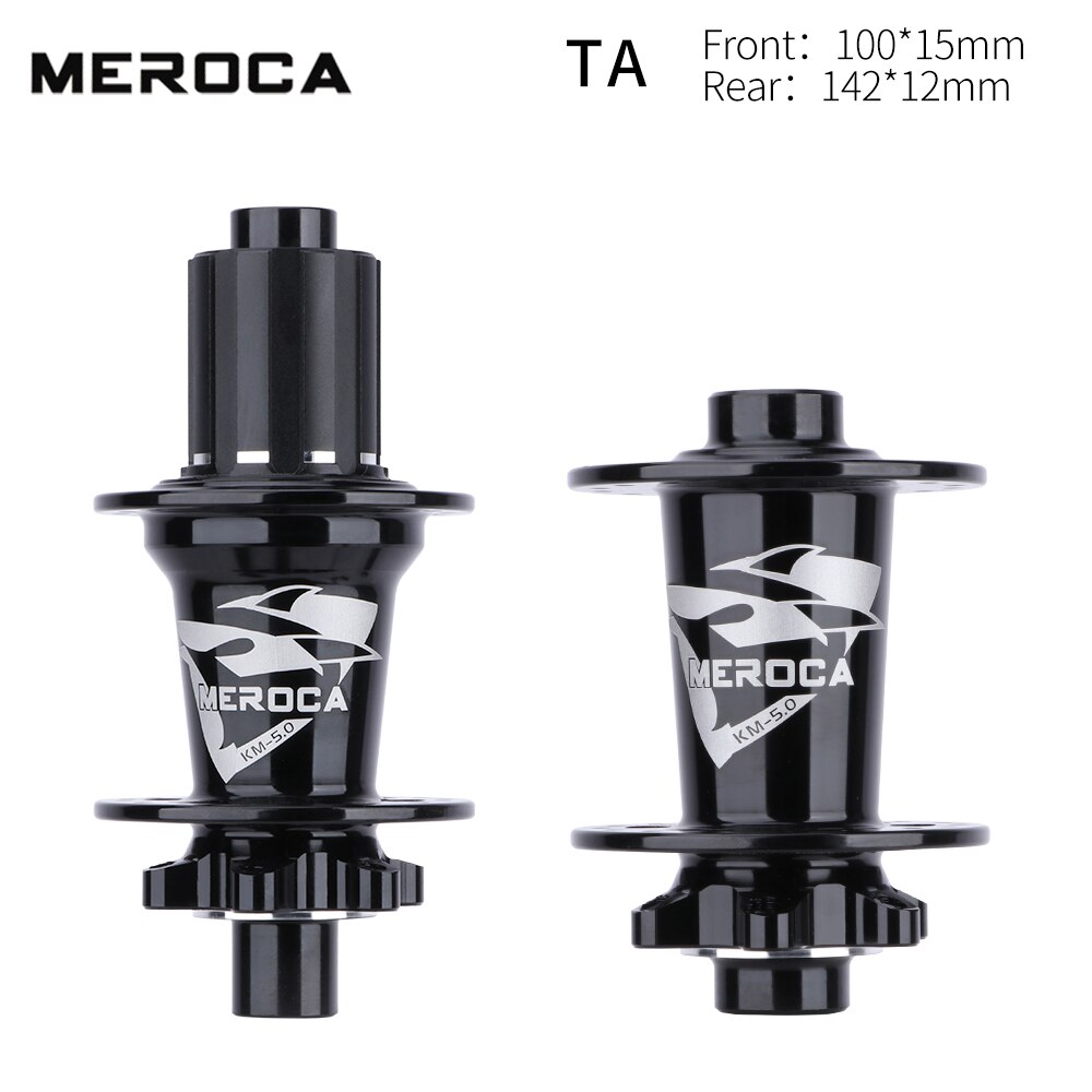 MEROCA km-5.0 Mtb Mountain Bike Hub 32 Holes 5 Bearing 8/9/10/11 Speed Front Rear Qr Or Thru Aluminum Alloy Bicycle Hubs: Black TA Hub 1 Pair