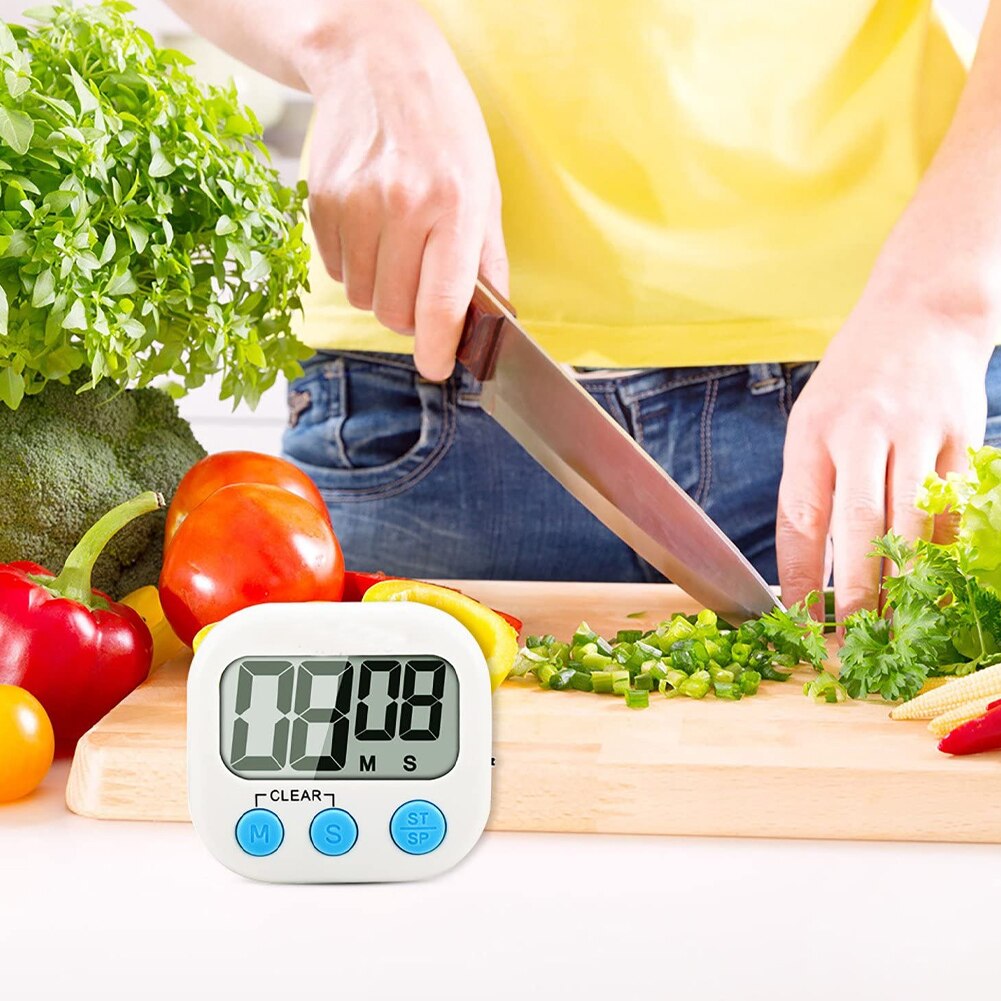 2PCS Digital Timer Kitchen Timer Magnetic Countdown Timer White Kitchen With Loud Alarm For Cooking Classroom Teacher