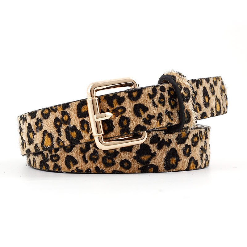 Vrouwelijke Luipaard Riem Snake Skin Zebra Print Dunne Paardenhaar Tailleband Pu Lederen Gouden Ring Hart Pin Metalen Gesp Dames Riemen
