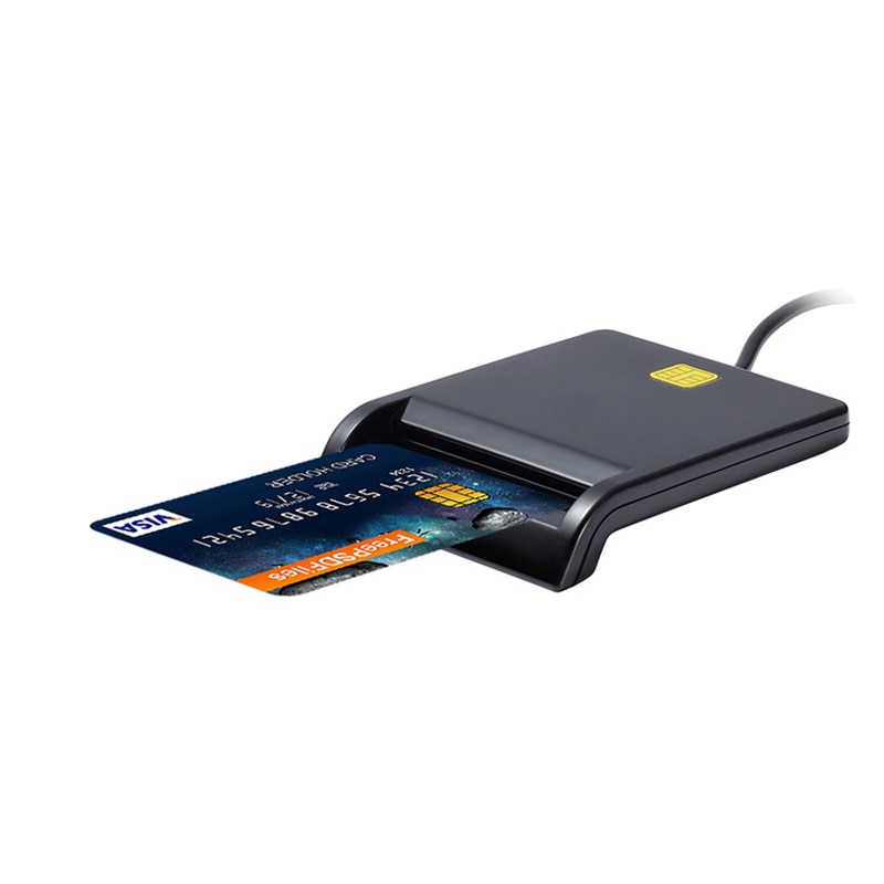 Multifunctionele USB 2.0 480Mps Smart Kaartlezer SIM/IC/CAC/DNIE/ATM ID/ belasting/Bank Kaartlezer Zwart