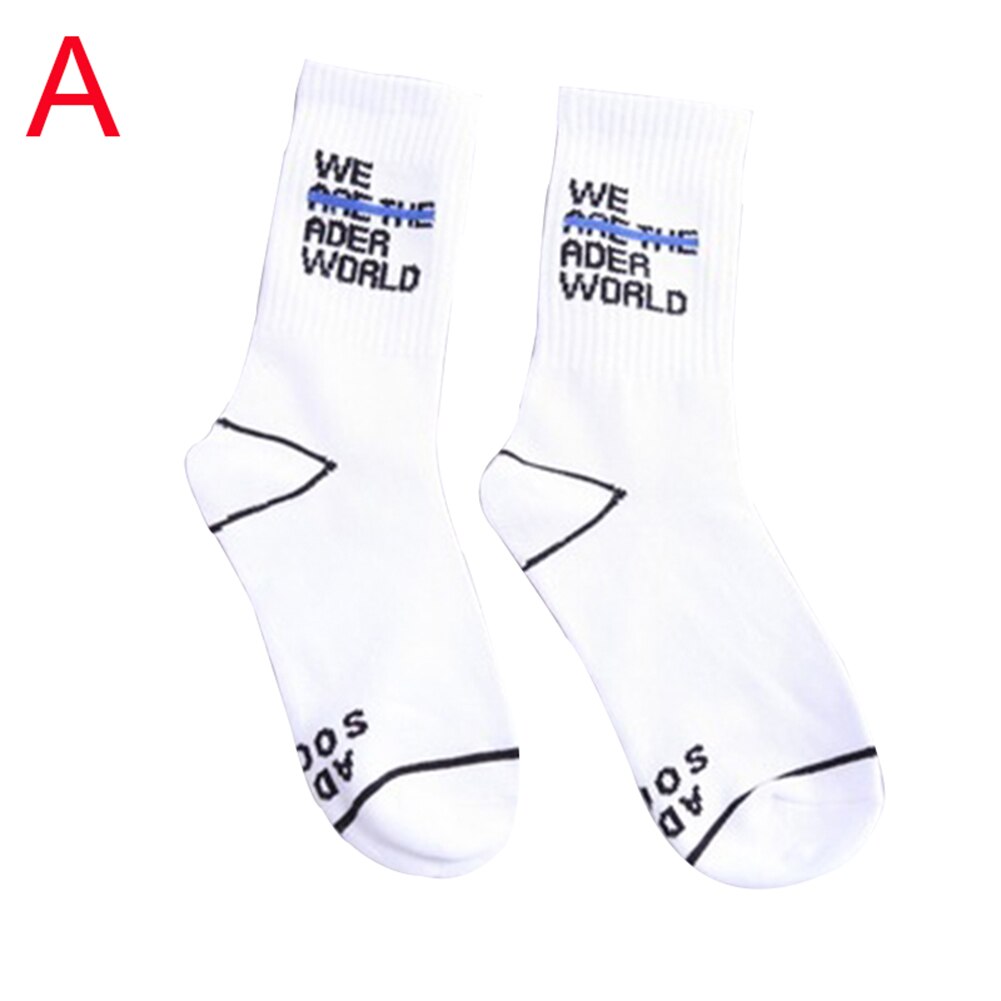 Dobre, zdrowe, modne skarpety męskie z nadrukiem wygodne, oddychające skarpety o średniej długości: biały A