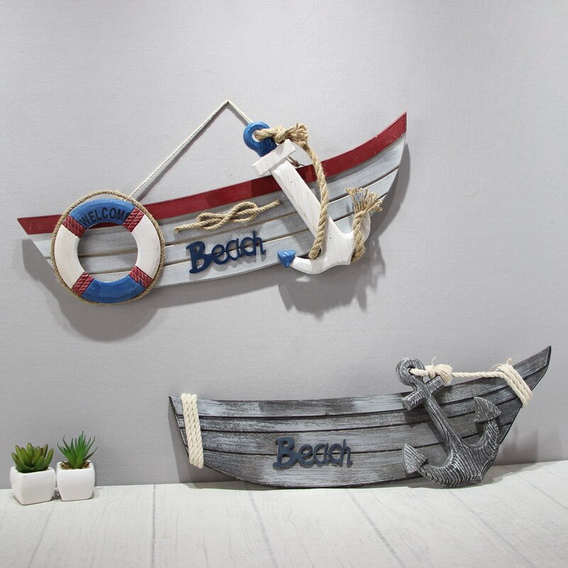 Mediterranean Retro Distressed Ship Listing Theme Bar Restaurant Ocean Hanging Decoration and Wall Decor