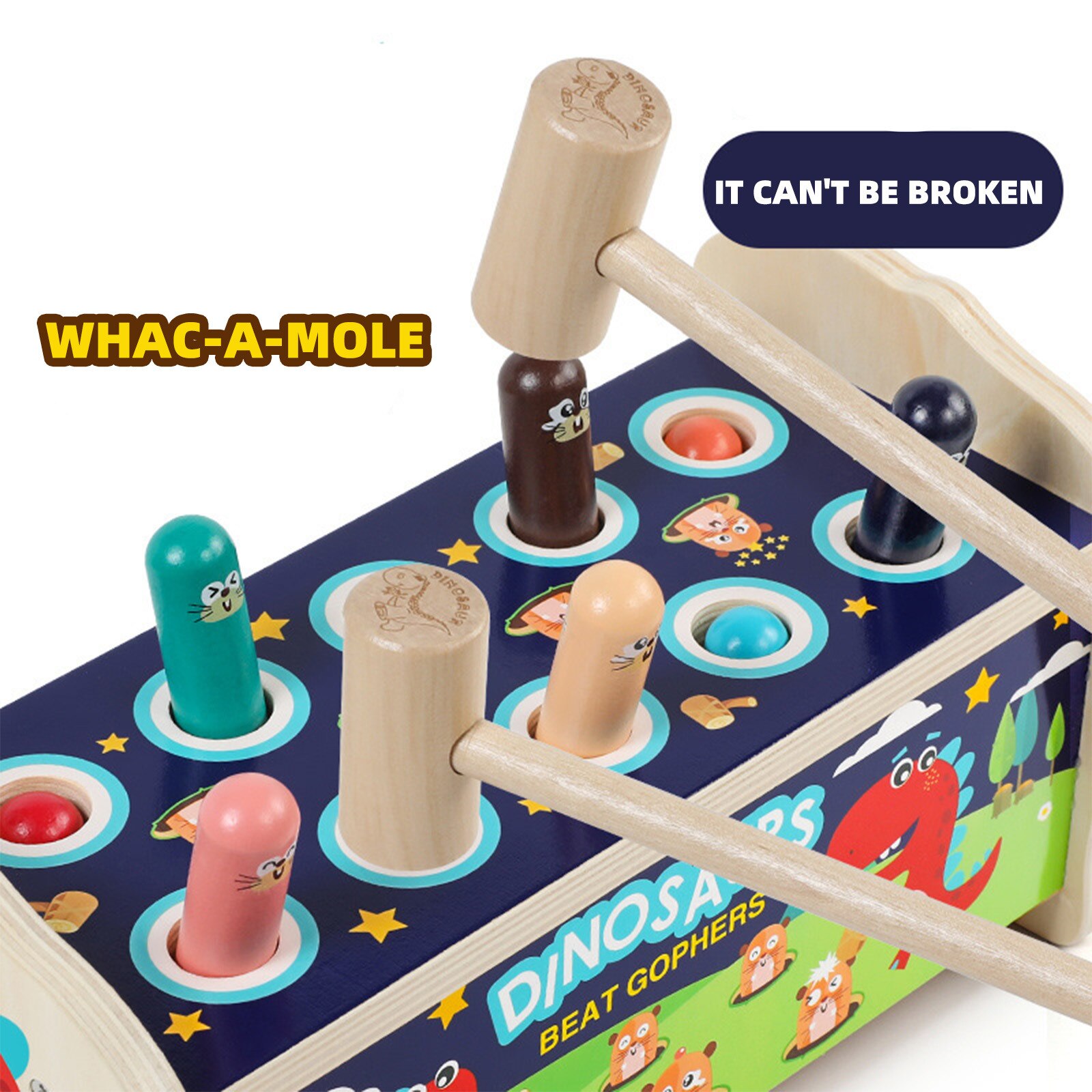 Houten Cartoon Olifant Whack-A-mole Speelgoed Stampende Kloppen Hamster Ouder-Kind Interactive Game Kinderen Leren puzzel