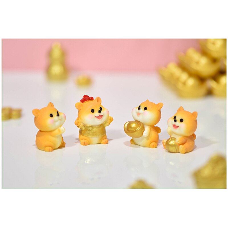 Harz Hund Ornament Familie Micro Landschaft Dekoration Miniaturen Figuren Home Decor Welpen Zubehör