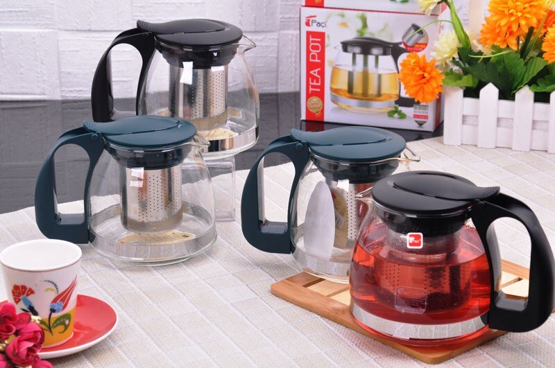 Czajnik podgrzewany pojemnik dzbanek na herbatę z szkło odporne na ciepło czajniczek dobry przezroczysty czajnik kwadratowy filtr