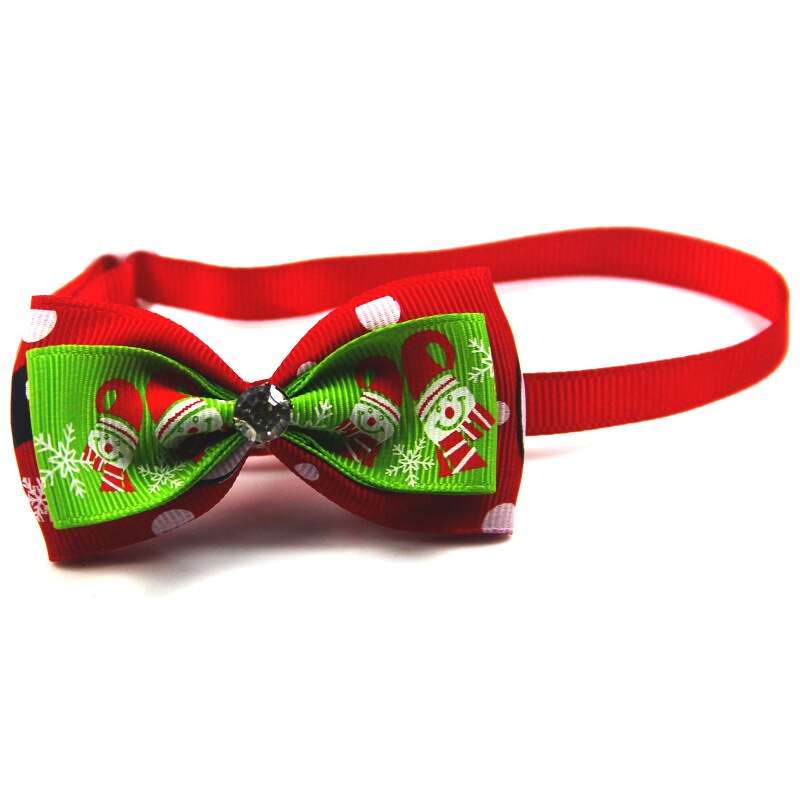 Reflective Tape Pet Christmas Series Pet Bow Tie Pet Dog Cat Necklace Adjustable Strap Collar Belt Flash Diamond Pet Supplies: 02