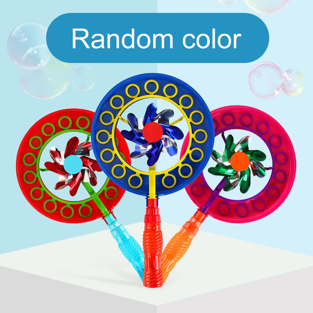 Grappige Kleurrijke Outdoor Bubble Blower Machine Grote Bubble Zeep Gereedschap Speelgoed Windmolen Maken Blower Bellen Machine Speelgoed Leveringen