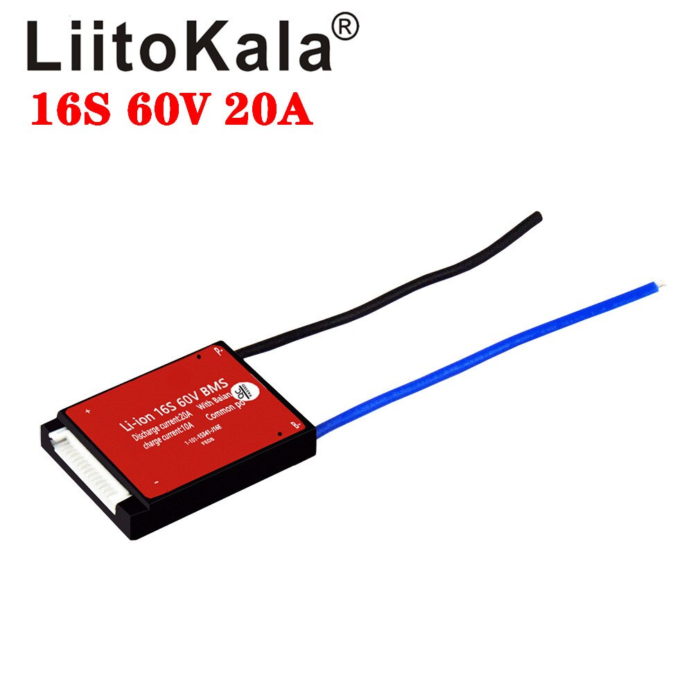 Liitokala 10S 13S 16S 20S Bms 20A 36V 48V 60V 72V Pcm pcb Voor 3.7V Lithium-Ion Accu 18650 Nmc E-Fiets Scooter Ntc: 60V20A BMS