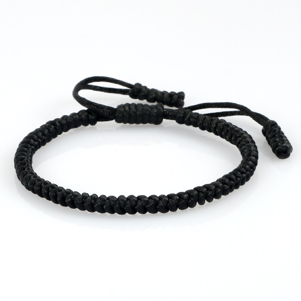 Best Friend bracciale nodi fatti a mano filo nero buddista tibetano braccialetti intrecciati per donna uomo coppia gioielli in corda regolabile: Rope 1