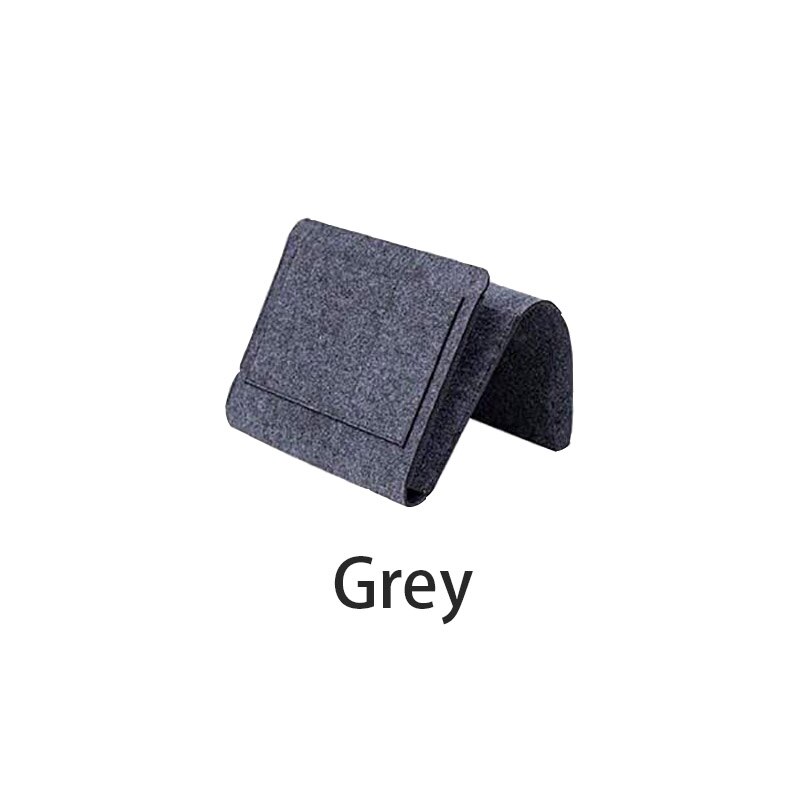 Sofa Bedside Felt Storage Bag Bed Sofa Side Pouch Remote Control Hanging Caddy Bedside Couch Storage Organizer Bed Holder Pocket: GREY
